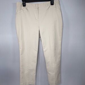 Curvy Rafaella Beige Cotton Blend Ankle Dress Pants 10P